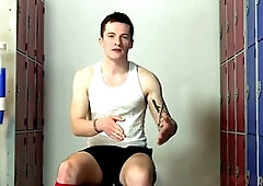 Glides, white brief, masturbation