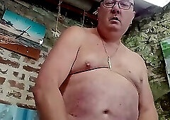 The fetishistic techno-wank of the good fat chubby daddy nice with his glasses and his big dick!