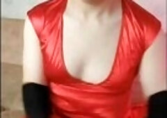 Red Clothed White Feminine Sissy