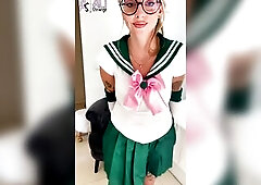 37 Sailor Jupiter Masturbates - Bushy Blond Cunt Cums with Her Toys