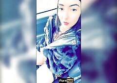 exhib in car - pee break in the forest and I fondle my cunt