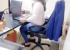 I managed to get my coworker to take me hard in the office
