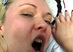 Wicked golden-haired teen loves to have her butt drilled coarse