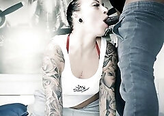 Huge load of cum in her face