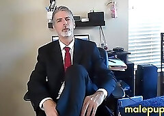 Richard Lennox asks you to lick his feet before unzipping your pants for a foot job