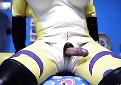 Renaslut Sex toy Riding and Cumming Mar'nineteen