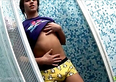 young jerome in shower jacking fun