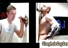 Babe lures straight guy into glory hole