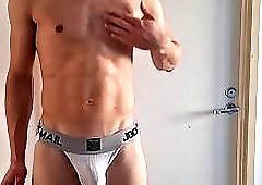 Muscle flex in jockstraps