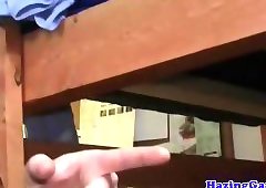 Straight college amateur tricked into anal