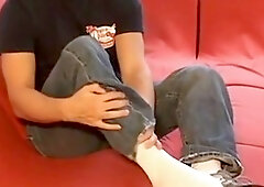 My friends feet tickling, white briefs and socks, gay foot head