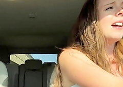 Lush Babe Has Orgasms Galore with Sex Toys in Drive-Thru