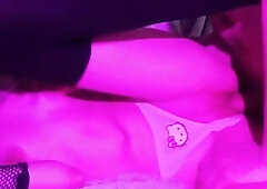 Emo cutie with cat's paws groans sweetly when I come into her