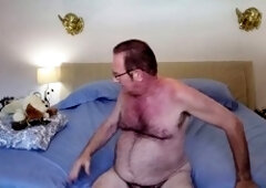 Mature grandpa Daddylnargo shows off his big gay daddy cock in steamy scenes