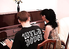 Mature Horny Piano Tutor Fucking Her Student