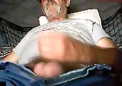 Older gentleman shooting his load 4