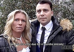 Debt4k. debt collector screws the bride in a white clothes