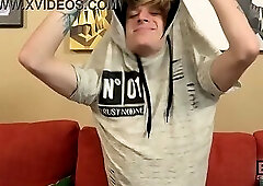 Skinny Twink Stroking His Cock Hard