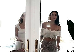 Stupid teen used by lesbo pair and enjoyed hardcore anal fingering and fisting after cunt licking