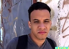 Straight latino shows his cock in public and fucked raw