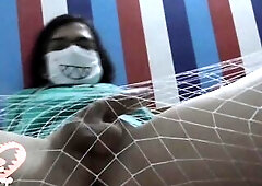 Femboy rubs his feets, booty and penis all over your face POV