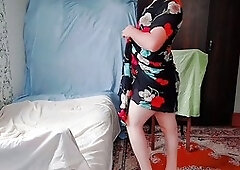 Gorgeous shemale plays with herself until she cums hard