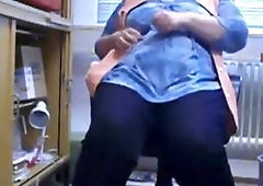 Big-Ass European Mom Teases in Her Office