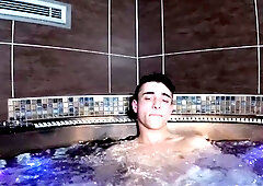 Athletic Czech Boy with Abs Gets Handjob in Hot Tub Spa