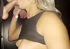 2 guys cum on sissy mouth at glory hole