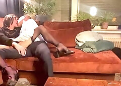 Scintillating skinny mature tgirl Riley in public staircase prepped for a steamy hookup