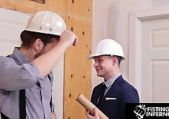 HANDBALLING INFERNO Large Hard-on Larger Knuckle Andrew s Booty Opened up on Company Time