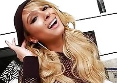 Ghetto tranny riding a hard love pole