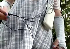 No290 Playing with Anal Plugs on the Street During the Day