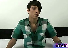 Cute gay emo stripping and jerking his cock