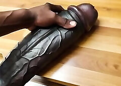 BLACK MAN MASSAGING HIS HUGE BLACK COCK  BBC WORSHIP