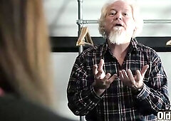 Tera Link is having wild sex with a horny grandpa from the neighborhood, free of any charge