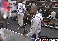 Cute black dude fucked in threesome and jizzed all over his face