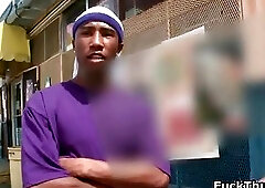 Black guy sucking dick outdoor