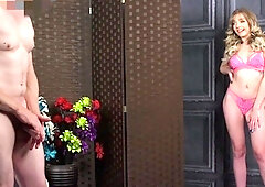 Cury voyeuristic beauty tempting guy