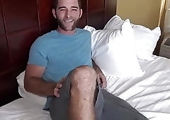 Muscular straight guy has his hairy ass pounded for the first time