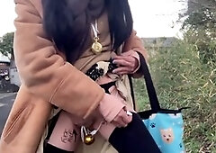 Public fun with a solo crossdresser exploring anal pleasures