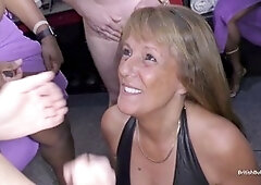 Homemade bukkake video, eager wife covered in cum