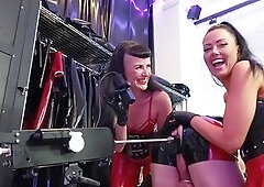 The fortunate serf hurts after the mean ding-dong bang in the 1st part terribly the booty, but unfortunately the mistresses have no compassion and for