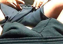 Turning on, sock play, and cumming