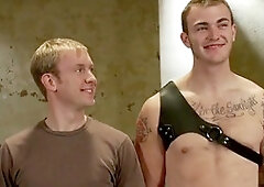 Lad, bareback bondage, hammers