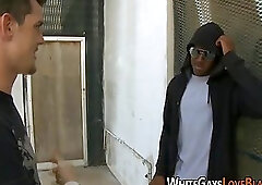 Black amateur licks dick