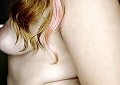 redheaded gal shows her butt