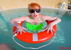 Red Xxx In Sexy Redhead Mature Poolside Blowjob
