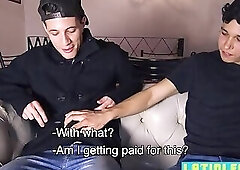 Latinos slutty friend rides a straight strangers cock