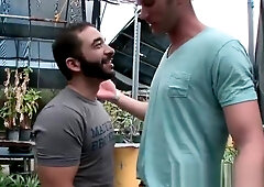 Bearded Gay Gardener gives Sucking